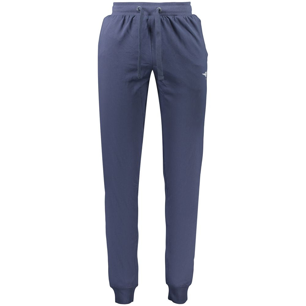Accademia Militare men's blue cotton sports trousers with an elastic waistband and side pockets, ideal for casual wear.