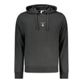 Blue cotton men's hoodie from Accademia Militare with logo embroidery, casual fit, and drawstring hood.