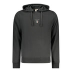Blue cotton men's hoodie from Accademia Militare with logo embroidery, casual fit, and drawstring hood.