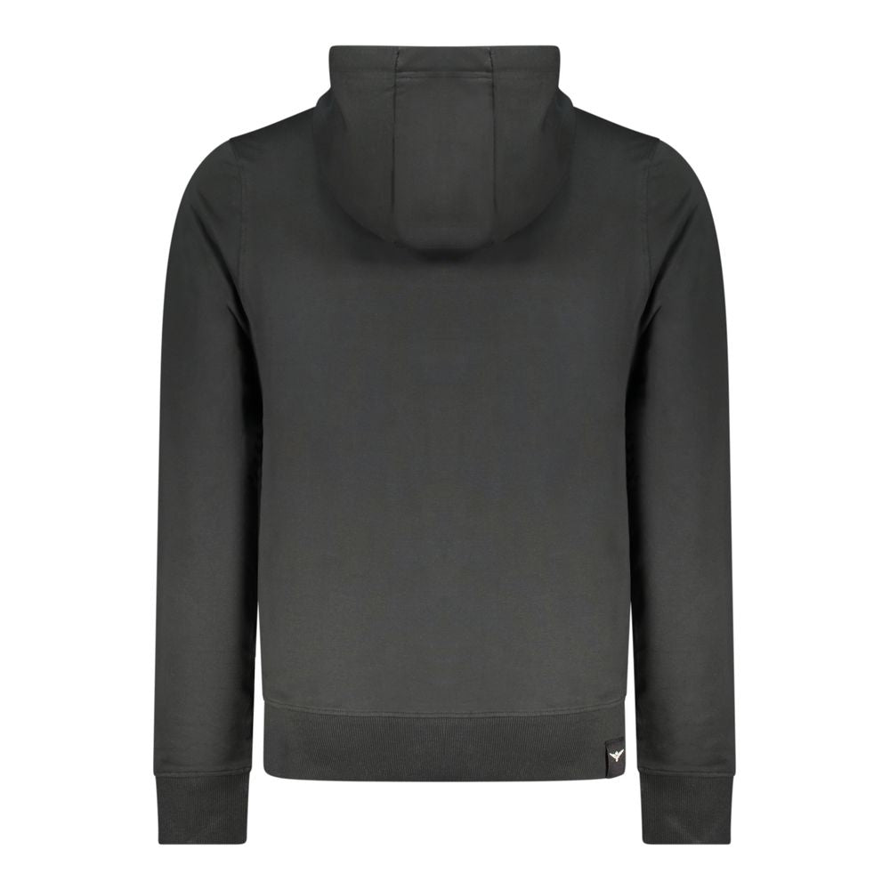 Blue cotton men's hoodie from Accademia Militare with logo detail, shown on a plain background.