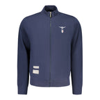 Accademia Militare blue cotton men's sweatshirt with crew neck and long sleeves, casual style, displayed on a plain background.