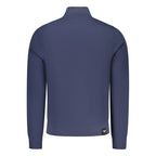 Blue cotton men's sweatshirt from Accademia Militare with a crewneck design and logo detail, casual and comfortable fit.