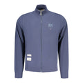Blue cotton men's sweatshirt with "Accademia Militare" logo in white, featuring a crew neck and casual fit.