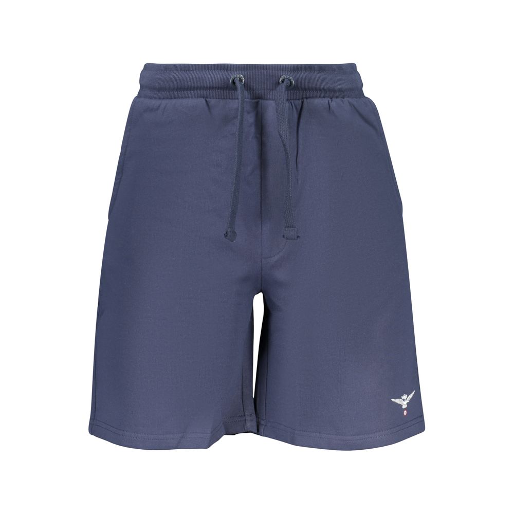 Accademia Militare blue cotton men's sweatpant with elastic waistband, featuring a relaxed fit and casual style.