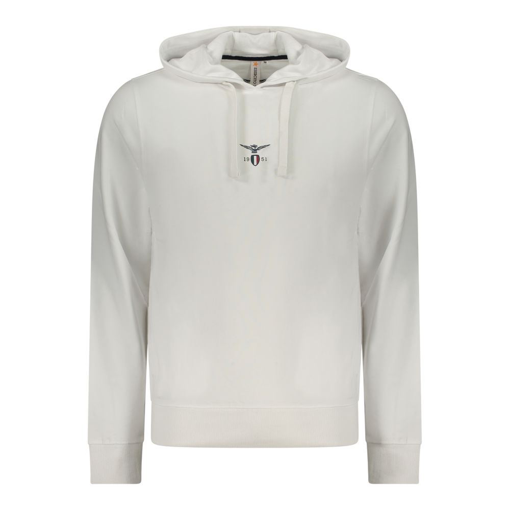 White cotton men's sweatshirt with Accademia Militare branding, featuring a comfortable fit and casual style.