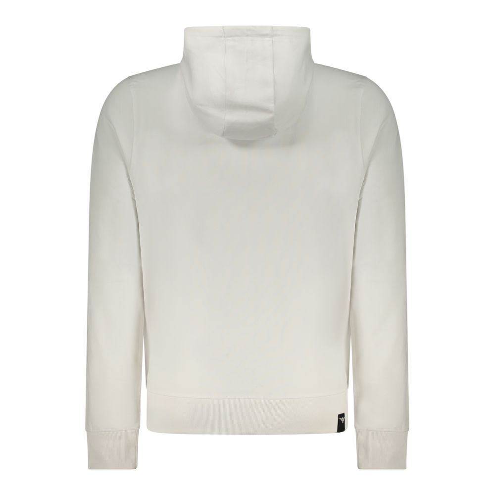 White cotton men's sweatshirt by Accademia Militare featuring a classic fit and minimalist design, ideal for casual wear.