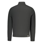 Black cotton men's sweatshirt by Accademia Militare featuring a casual fit and subtle branding, perfect for everyday wear.