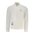 White cotton men's sweatshirt by Accademia Militare featuring a simple crew neck and minimal branding, casual and comfortable fit.