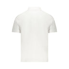 White cotton men's polo shirt by Pepe Jeans, featuring a classic collar and short sleeves, displayed on a plain background.