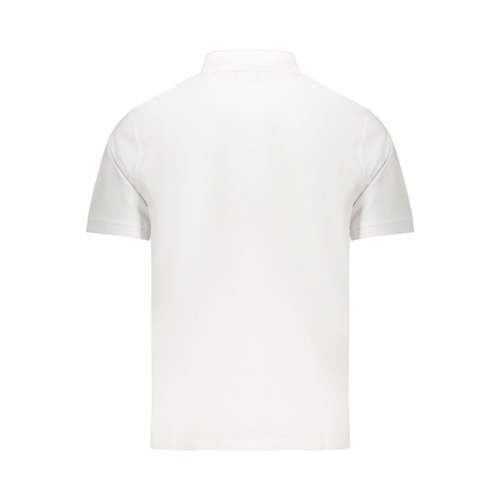 White cotton men's polo shirt by Pepe Jeans, featuring a classic collar and short sleeves, displayed on a plain background.
