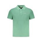 Pepe Jeans men's polo shirt in green organic cotton, featuring a classic collar and short sleeves, casual and comfortable fit.