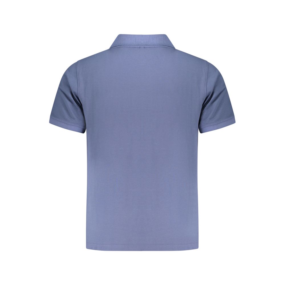 Pepe Jeans men's blue organic cotton polo shirt with a classic collar and short sleeves, casual and comfortable fit.