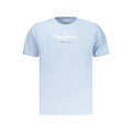 Pepe Jeans Azzurro cotton men's T-shirt with round neckline and short sleeves, casual style, light blue color.