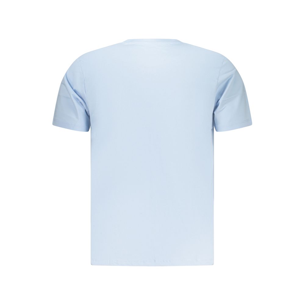 Pepe Jeans Azzurro cotton men's T-shirt with a round neckline and short sleeves, displayed on a hanger.
