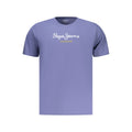 Pepe Jeans men's blue cotton T-shirt with round neckline and short sleeves, casual style for everyday wear.