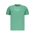 Pepe Jeans Verde cotton men's T-shirt with round neckline and short sleeves, casual style, front logo detail.