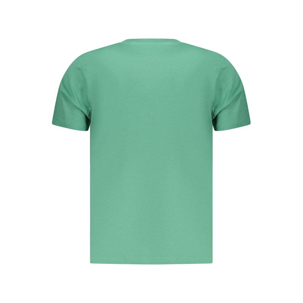 Pepe Jeans Verde cotton men's T-shirt with round neckline and short sleeves, casual style, displayed flat on a white background.