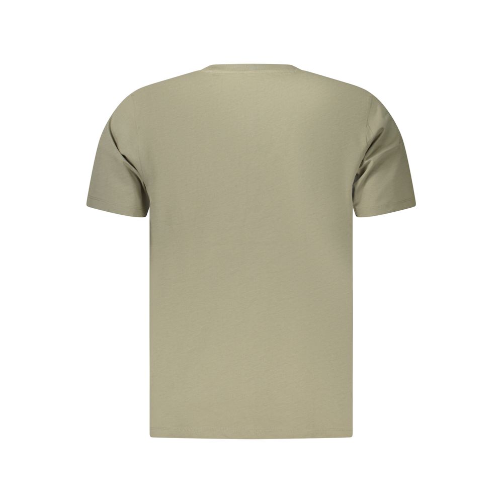 Pepe Jeans Verde cotton men's T-shirt displayed flat, showing its vibrant green color and classic crew neck design.