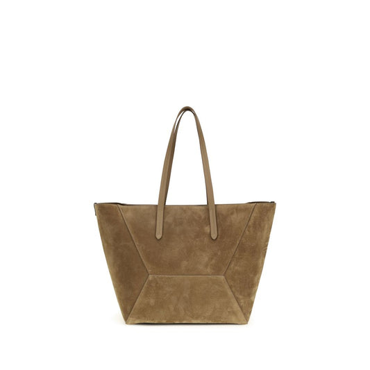 Brunello Cucinelli Beige Calf Leather Bos Taurus Shoulder Bag Brunello Cucinelli