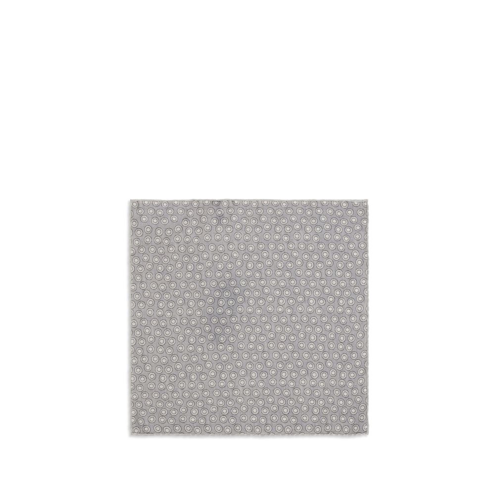 Brunello Cucinelli Gray Silk Pocket Square