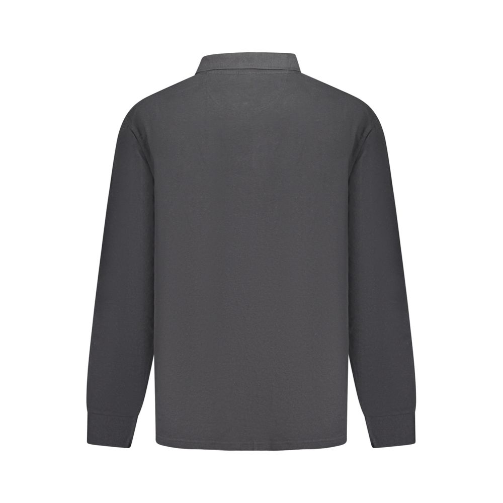 Black cotton men's polo shirt by North Sails featuring a classic collar and short sleeves, displayed on a plain background.