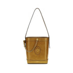 Versace Brown Calf Leather Bos Taurus Backet Bag Versace