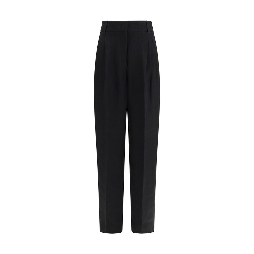Max Mara Black Linen Casual Pants Max Mara