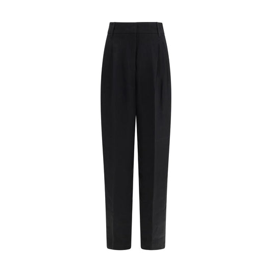 Max Mara Black Linen Casual Pants Max Mara