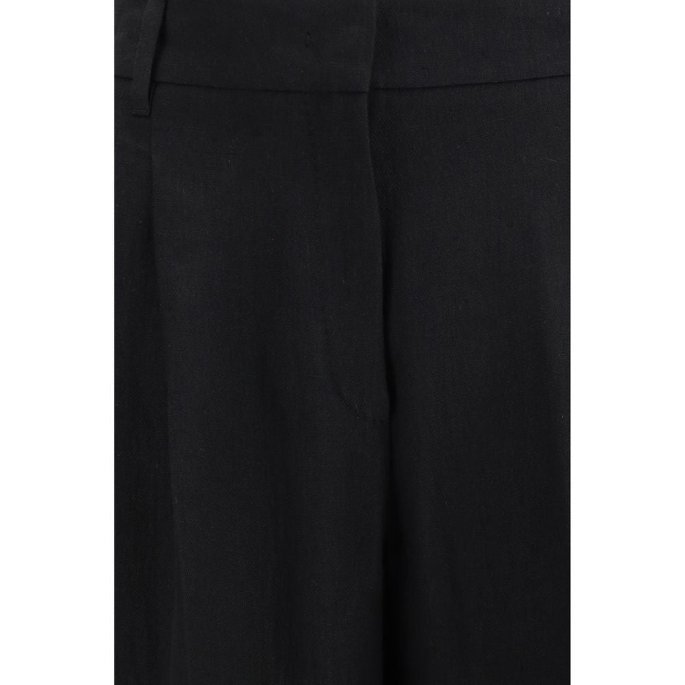 Max Mara Black Linen Casual Pants Max Mara