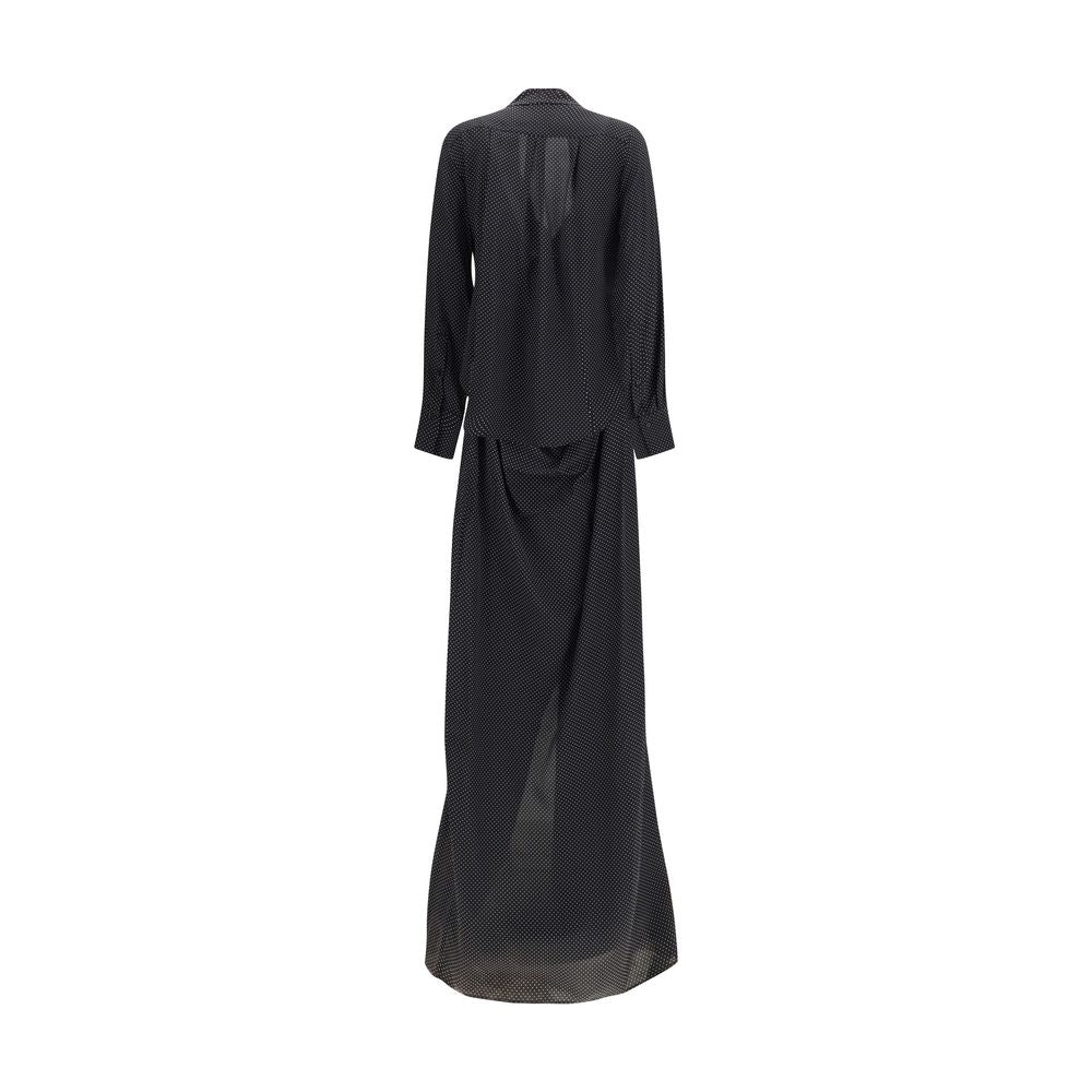 SA SU PHI Black Silk Long Dress SA SU PHI