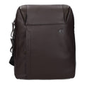 Brown leather crossbody bag by Piquadro with adjustable strap and sleek design, perfect for everyday use.