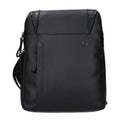 Piquadro black leather crossbody bag with adjustable strap and sleek design, suitable for everyday carrying and style.
