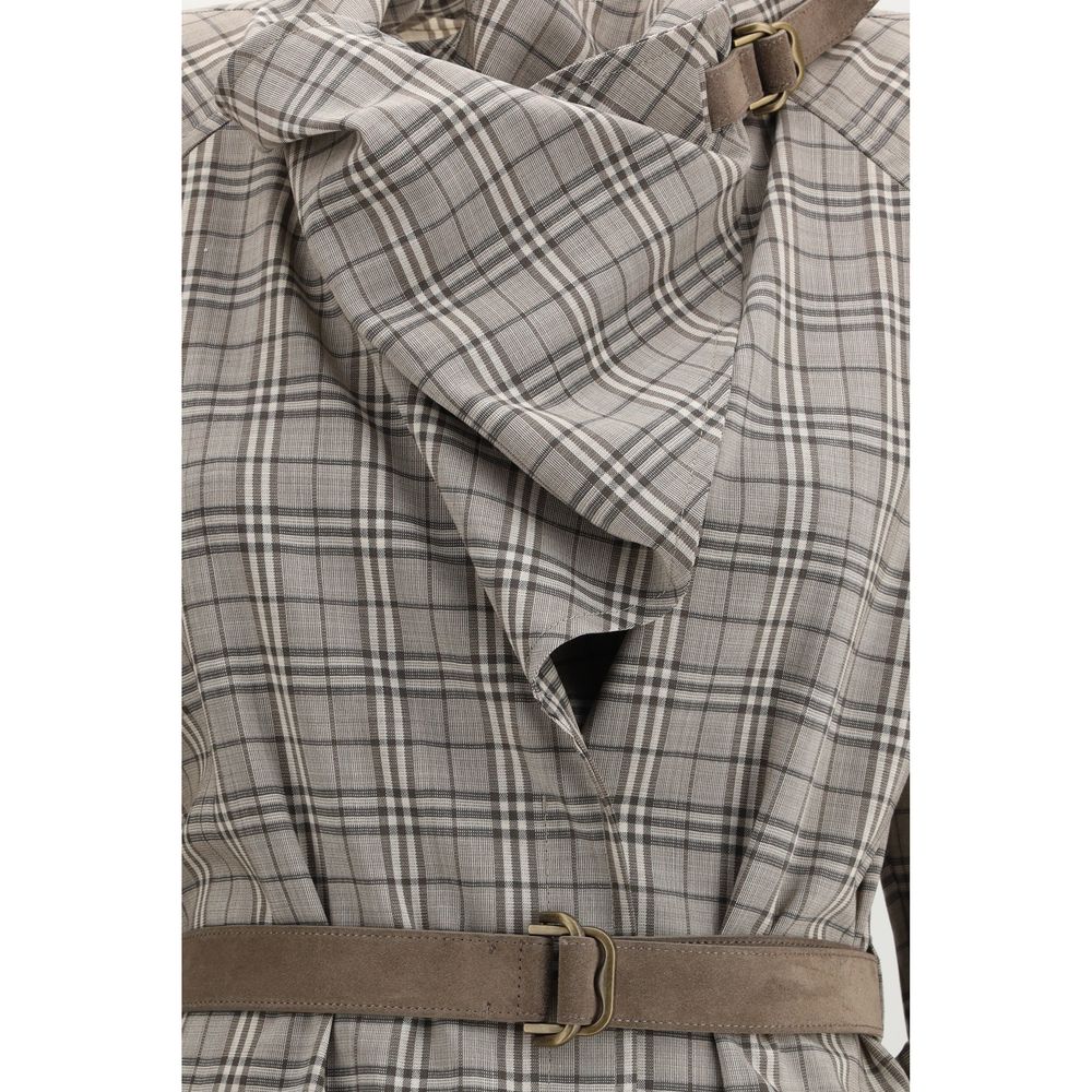 Burberry Gray Wool Casual Dress Burberry