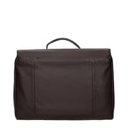 Piquadro brown leather business and laptop bag with multiple compartments, stylish design, and sturdy handles.