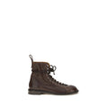 Versace Brown Calf Leather Bos Taurus Lace-Up Boots Versace