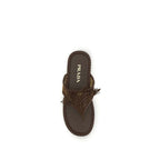 Prada Brown Calf Leather Bos Taurus Flat Sandals Prada