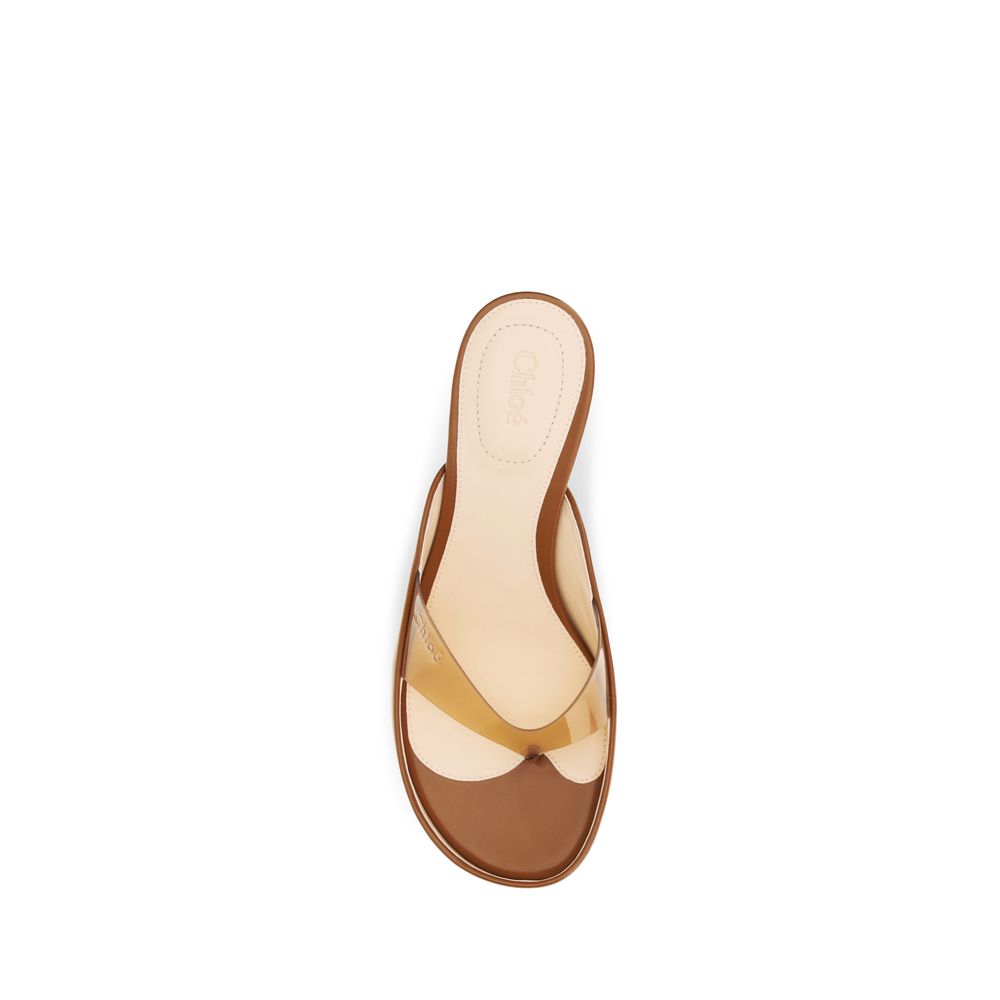 Chloé Brown Calf Leather Bos Taurus Stiletto Heel Sandals Chloé
