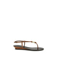 Giuseppe Zanotti Brown Calf Leather Bos Taurus Wedge Sandals Giuseppe Zanotti