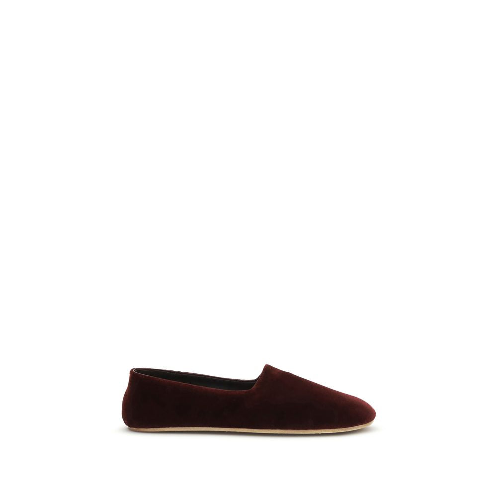 The Row Bordeaux Cotton Slip-On Loafers The Row