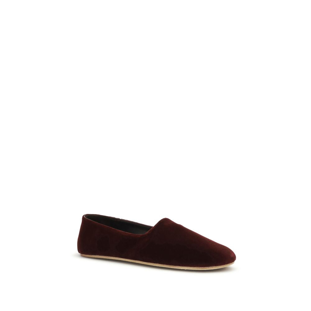 The Row Bordeaux Cotton Slip-On Loafers The Row
