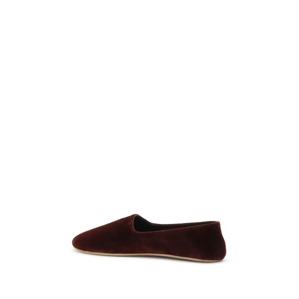The Row Bordeaux Cotton Slip-On Loafers The Row
