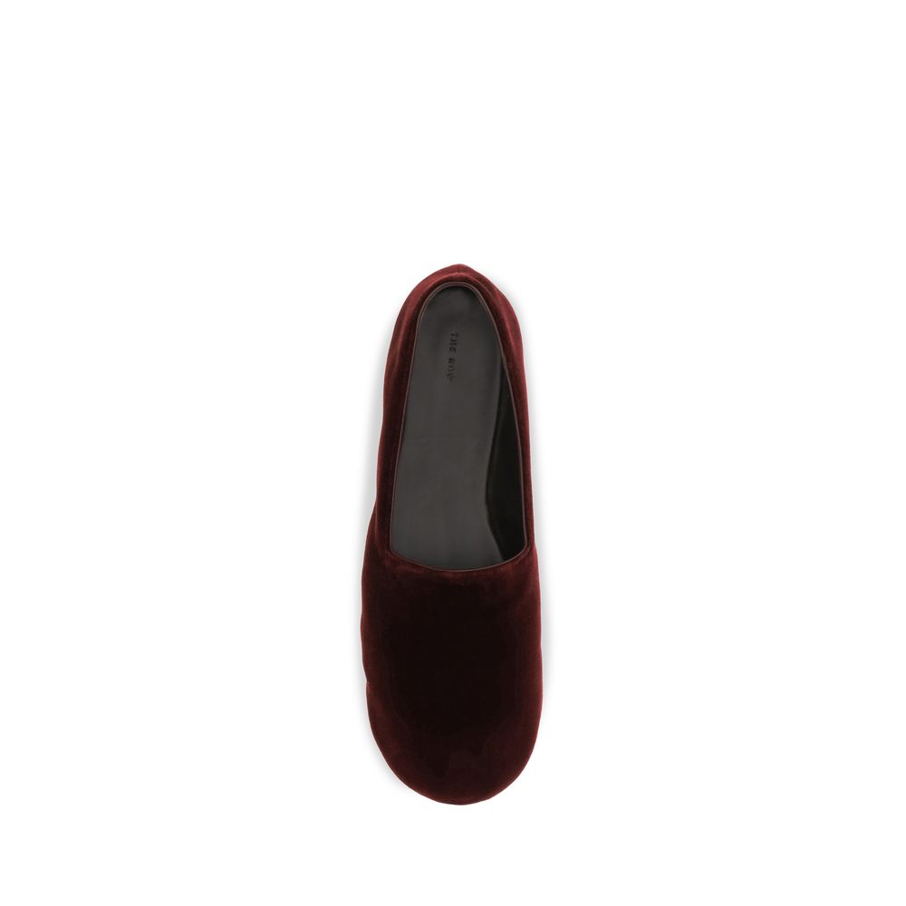 The Row Bordeaux Cotton Slip-On Loafers The Row