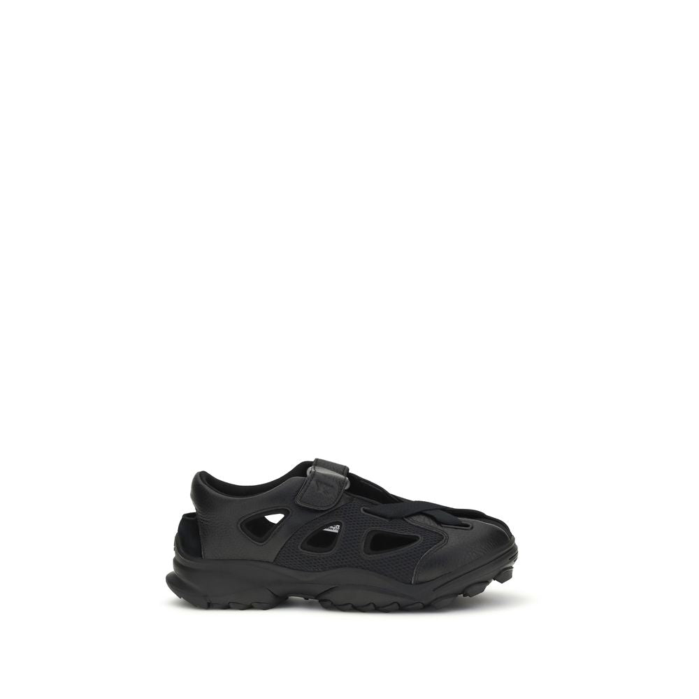 Y-3 Black Calf Leather Bos Taurus Flat Sandals Y-3