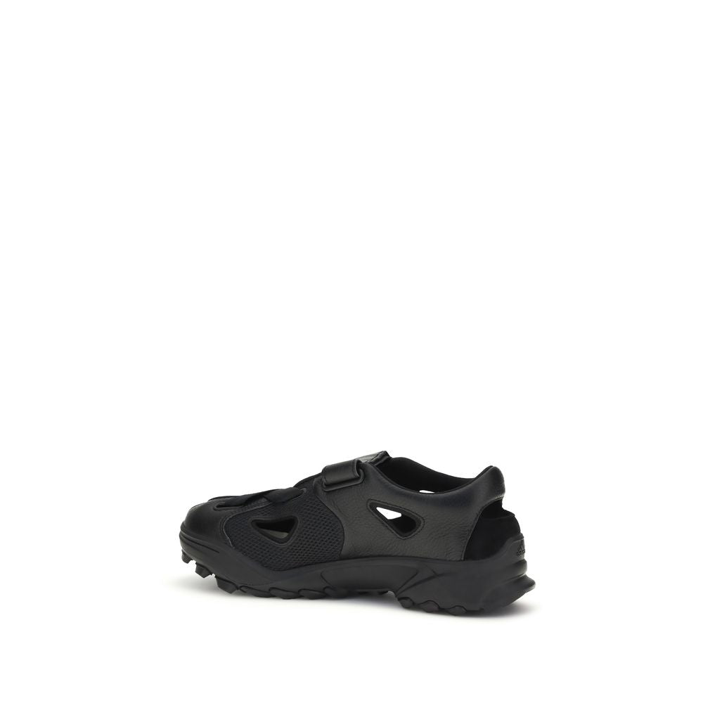 Y-3 Black Calf Leather Bos Taurus Flat Sandals Y-3
