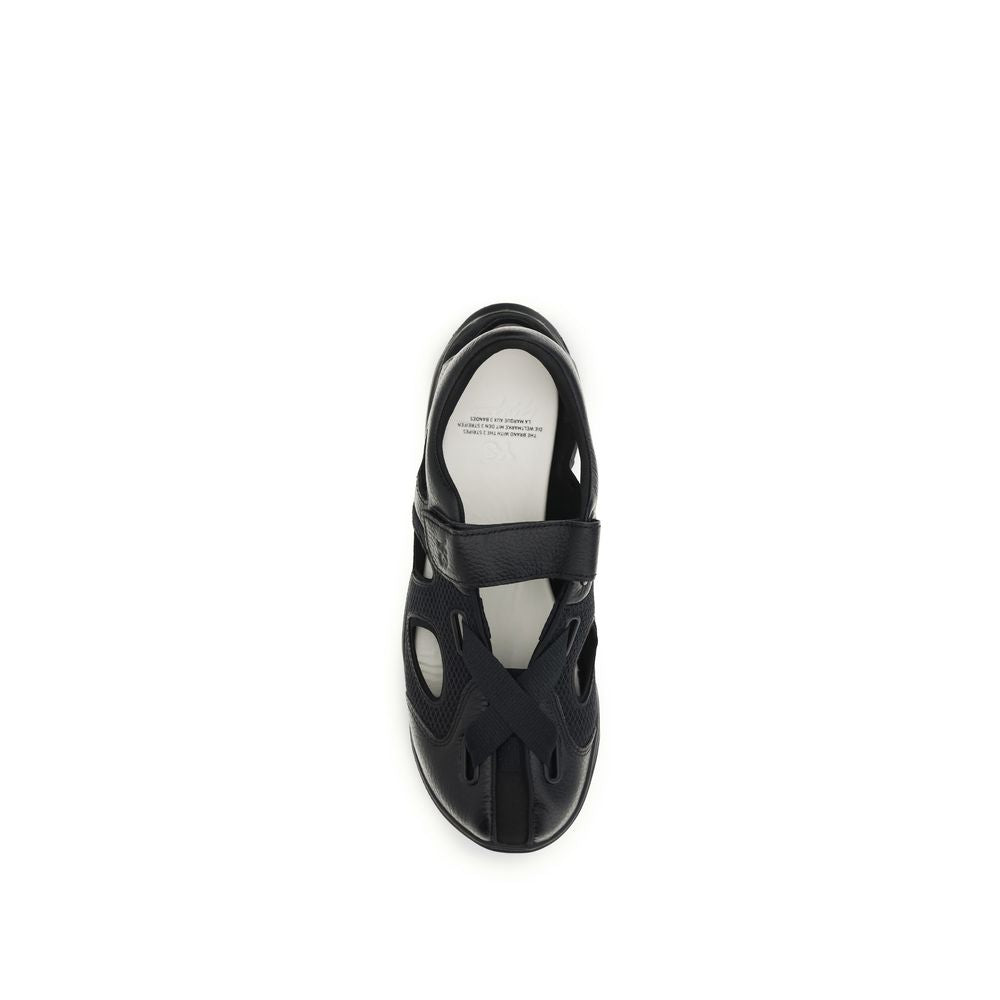 Y-3 Black Calf Leather Bos Taurus Flat Sandals Y-3