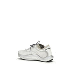 White fabric athletic sneakers by ROA featuring a sleek design and comfortable fit, ideal for running and casual wear.