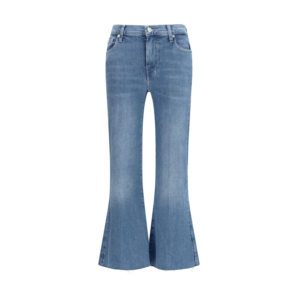 7FOR Blue Cotton Flared Jeans 7FOR