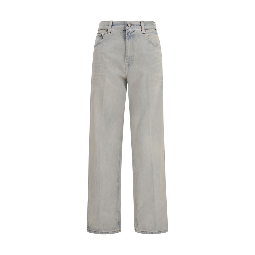 Haikure Blue Cotton Relaxed Fit Jeans Haikure