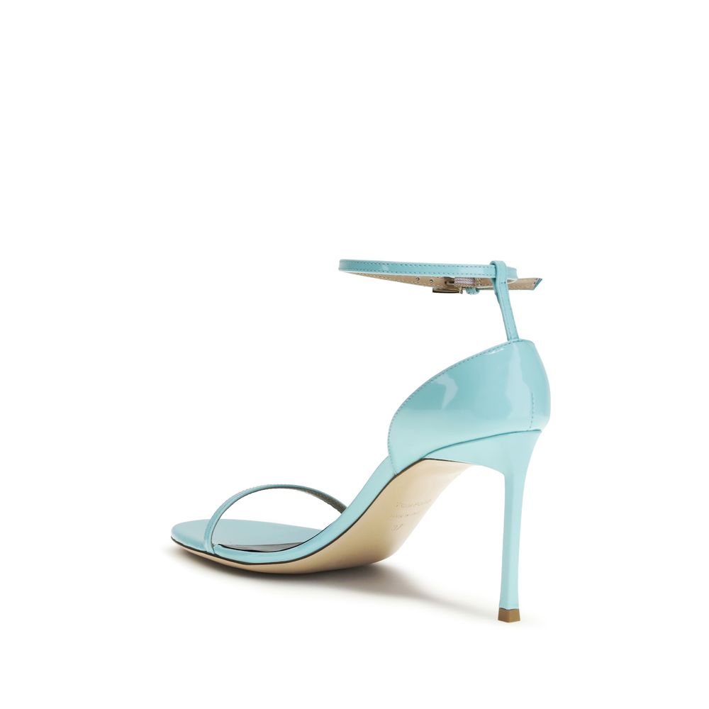 Tom Ford Blue Calf Leather Bos Taurus Stiletto Heel Sandals Tom Ford