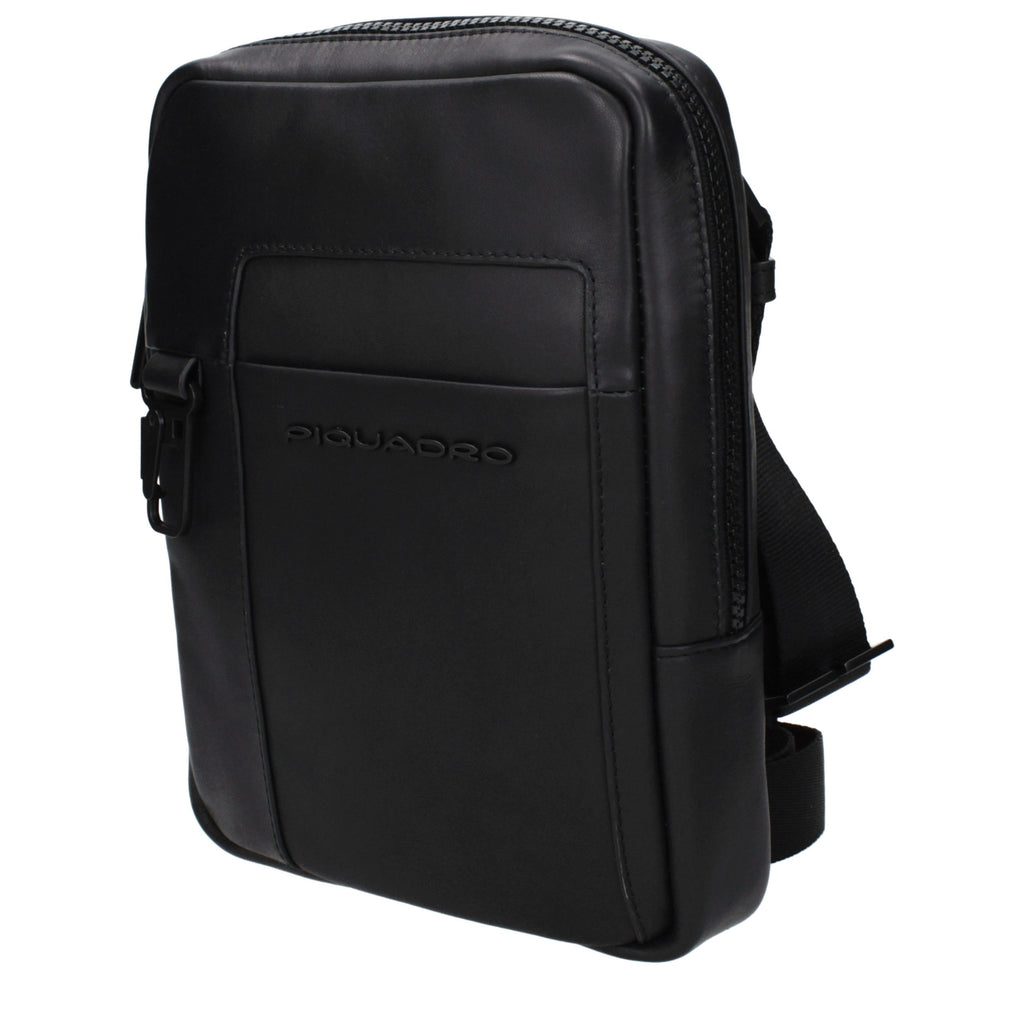 Piquadro Black Leather Crossbody Bag Piquadro